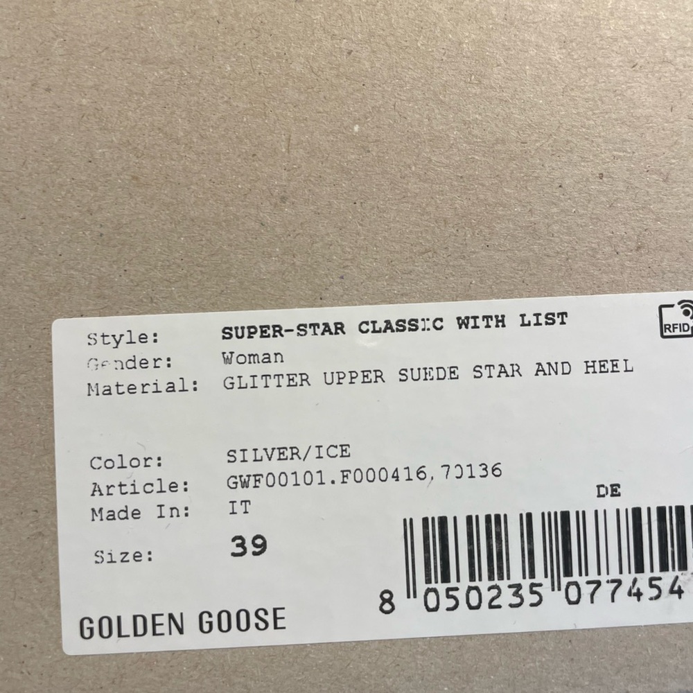 Golden Goose Silver Glitter Superstar Sneakers - Picture 2 of 4